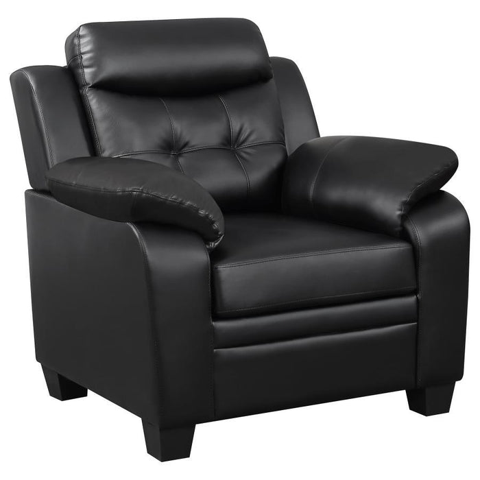 Finley - Upholstered Padded Arm Tufted Accent Chair - Black - JaxCo Furniture