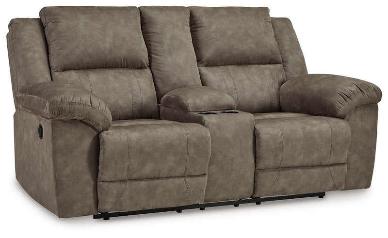 Laresview - Fossil - Dbl Reclining Loveseat with Console - JaxCo Furniture