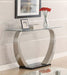 Pruitt - Glass Top Metal Base Console Table - Satin - JaxCo Furniture