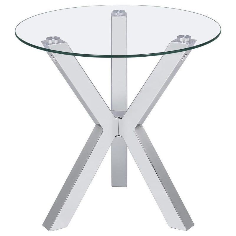 Kenzie - Round Tempered Glass Top Table - JaxCo Furniture