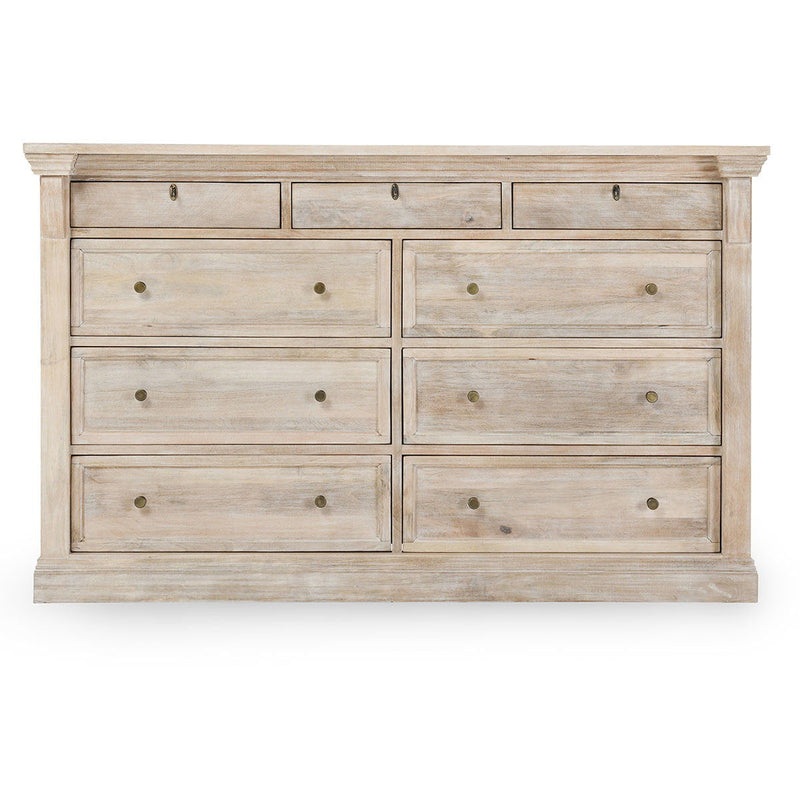 Adelaide - 9 Drawer Dresser - Natural White - JaxCo Furniture