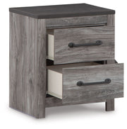 Bronyan - Dark Gray - Two Drawer Night Stand - JaxCo Furniture