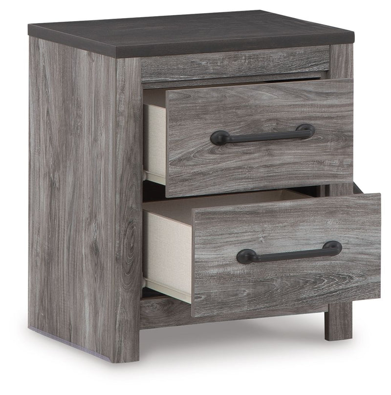 Bronyan - Dark Gray - Two Drawer Night Stand - JaxCo Furniture
