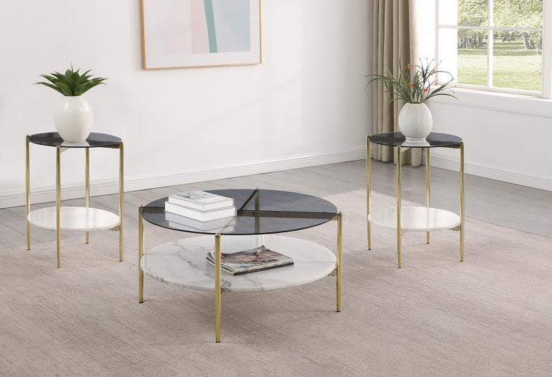 Jonelle - Round Coffee Table Set - JaxCo Furniture