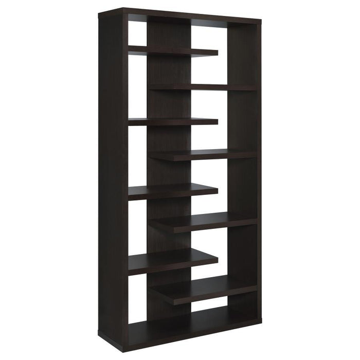 Altmark - 8-Shelf Open Bookcase - Cappuccino - JaxCo Furniture