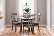 Shullden - Gray - 5 Pc. - Drop Leaf Table, 4 Side Chairs - JaxCo Furniture