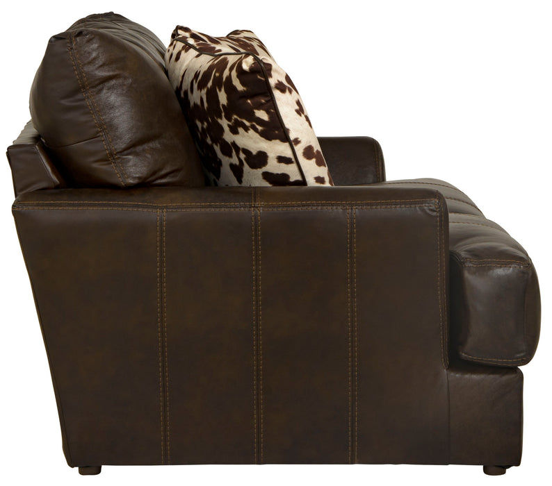 Pavia - Top Grain Italian Leather Loveseat With Cuddler Cushions - Cocoa - JaxCo Furniture