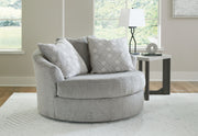 Casselbury - Cement - Oversized Swivel Accent Chair - JaxCo Furniture