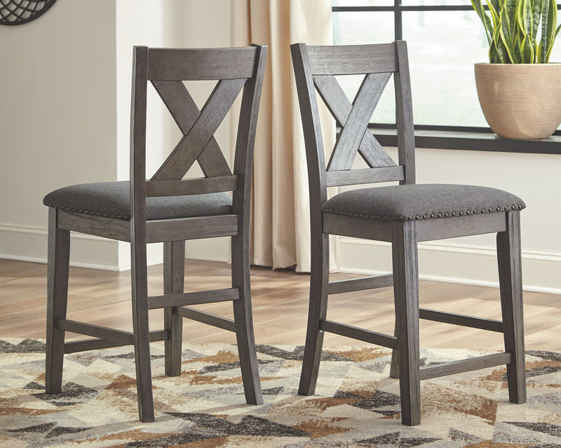 Caitbrook - Gray - Upholstered Barstool (Set of 2) - JaxCo Furniture