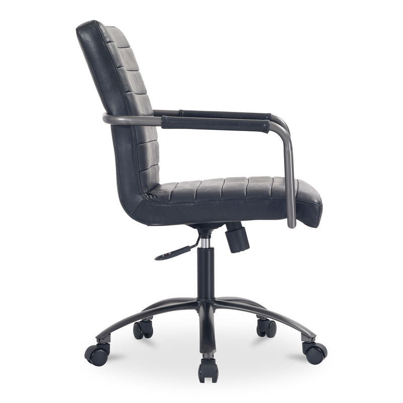 Roy - Leather Office Chair - Black - JaxCo Furniture