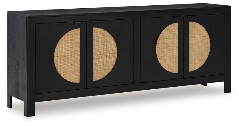 Cliffiings - Black / Natural - Accent Cabinet - JaxCo Furniture
