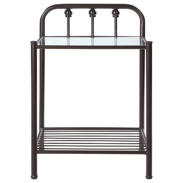 Livingston - Metal 1-Shelf Nightstand - Dark Bronze - JaxCo Furniture