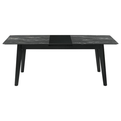 Crestmont - Extension Dining Table Faux Marble - Black - JaxCo Furniture