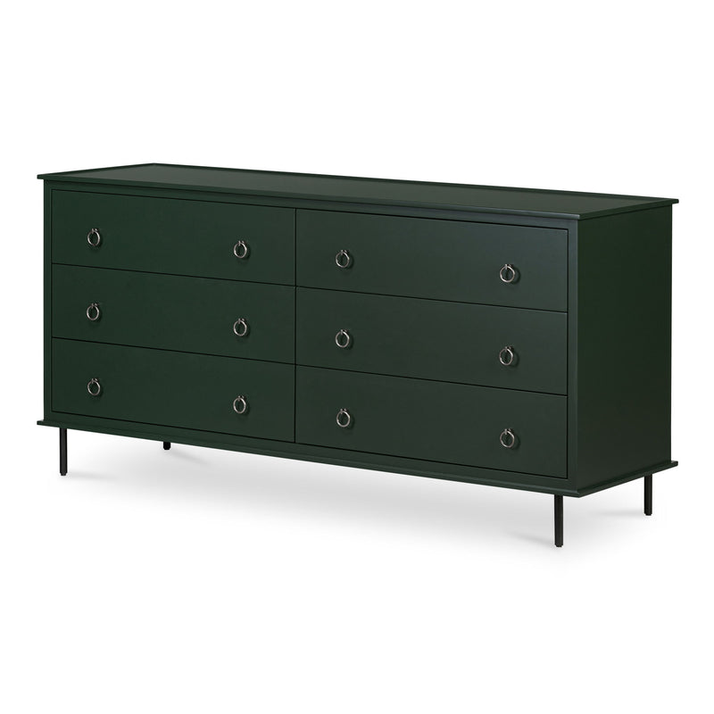 Reagan - 6 Drawer Dresser - Deep Green - JaxCo Furniture