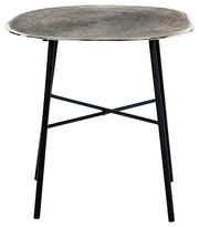 Laverford - Chrome / Black - Round End Table - JaxCo Furniture