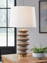 Jyllyard - Brown / Gold Finish - Poly Table Lamp - JaxCo Furniture