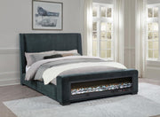 Preston - Upholstered Audio Flame Visualizer Bed - JaxCo Furniture
