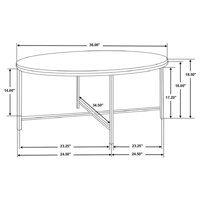 Ellison - Round Marble Top Coffee Table - White And Gold - JaxCo Furniture