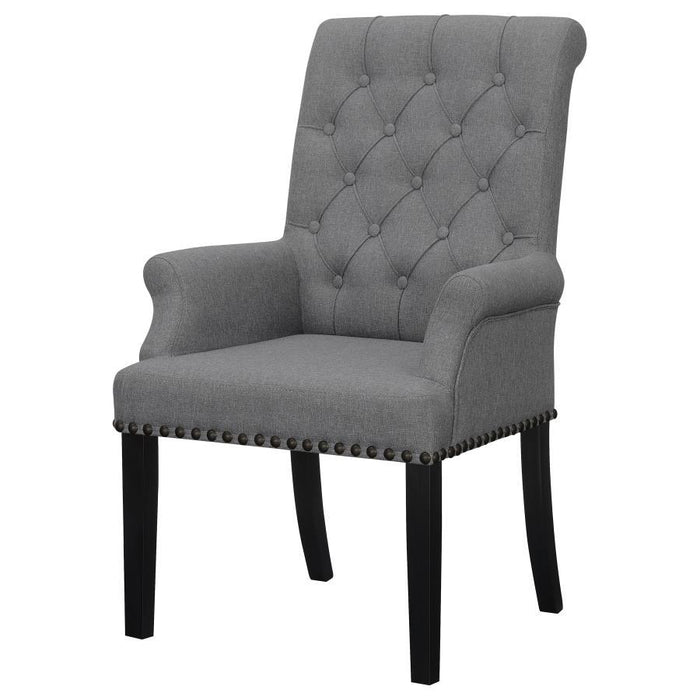 Alana - Fabric Upholstered Dining Arm Chair - Gray - JaxCo Furniture