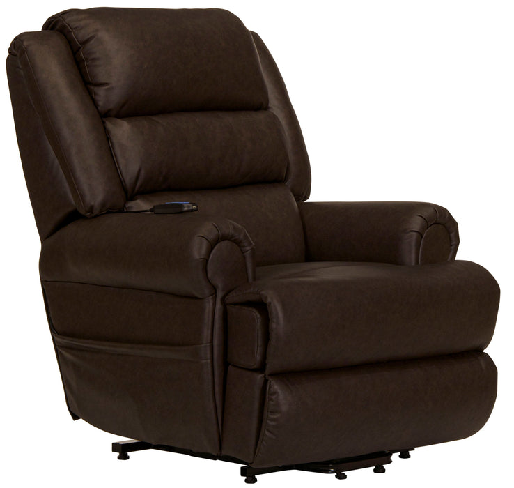 Muncy - Power Lift Chaise Recliner With Dual Motor & Zero Gravity - Walnut - JaxCo Furniture