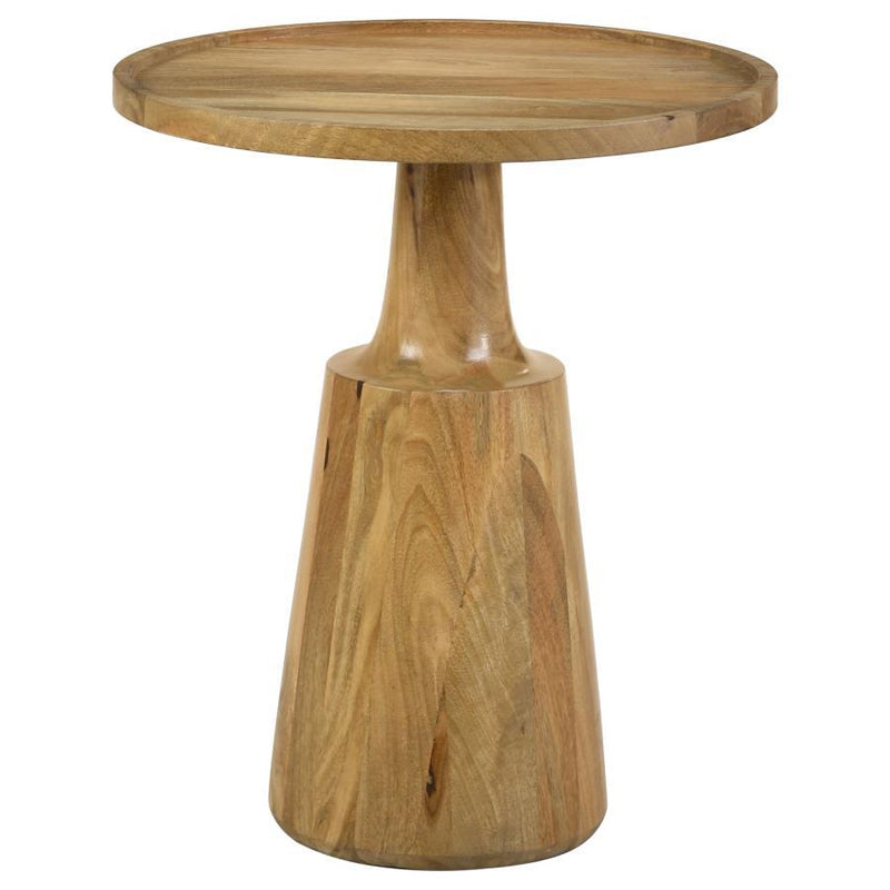 Ixia - Round Solid Mango Wood Accent Side Table - JaxCo Furniture
