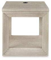 Marxhart - Bisque - Square End Table - JaxCo Furniture