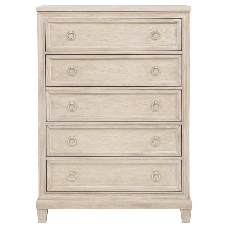 Pembroke - 5-Drawer Chest Of Drawers - Washed Oak - JaxCo Furniture