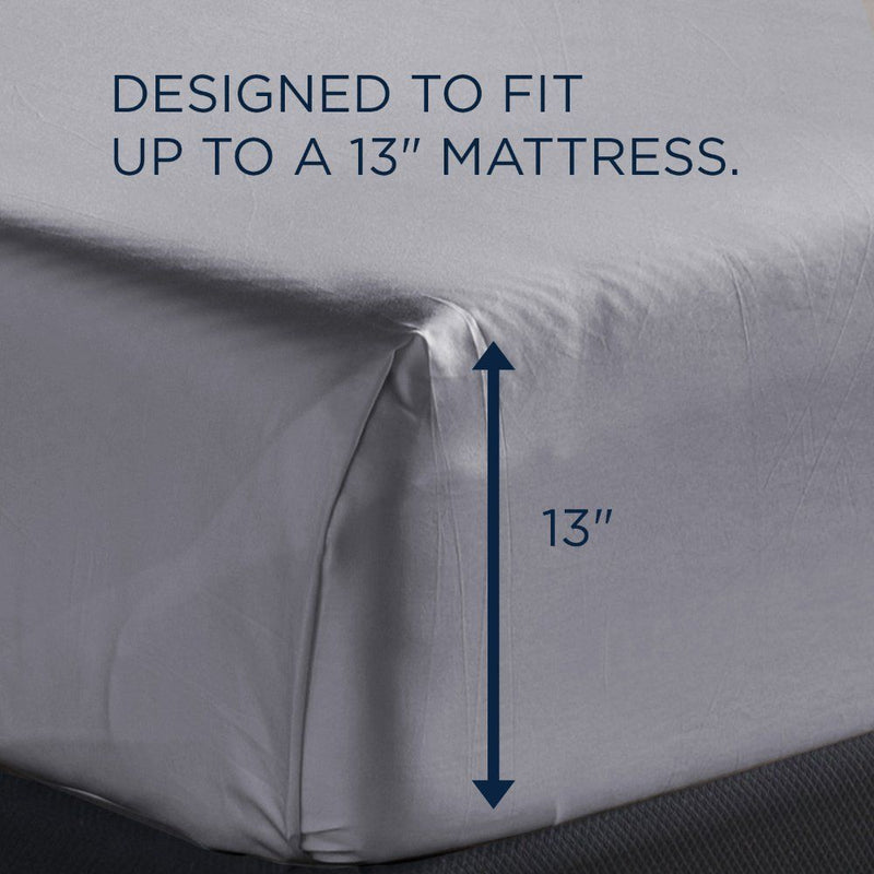 Linens - Tempur Luxe Egyptian Cotton Sheet Set - Silver Mist - JaxCo Furniture