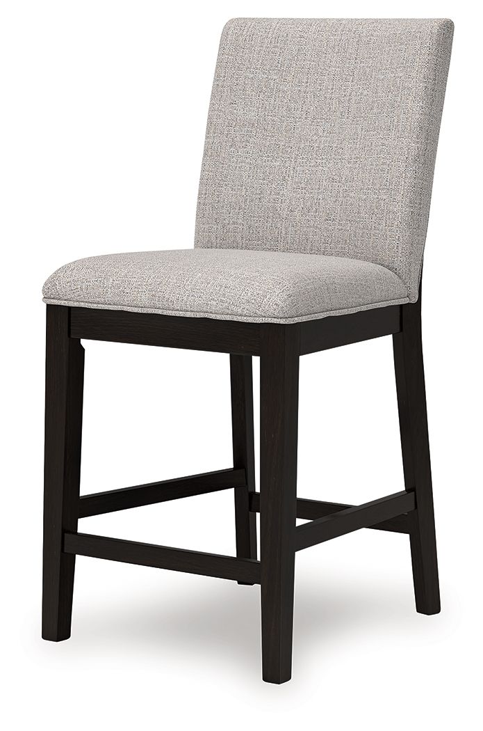 Neymorton - Upholstered Barstool (Set of 2) - Dark Grayish Brown - JaxCo Furniture