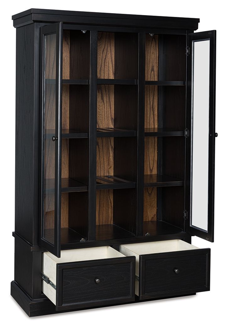 Greddinton - Black / Brown - Curio - JaxCo Furniture
