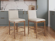 Isanti - Upholstered Barstool (Set of 2) - Light Brown - JaxCo Furniture