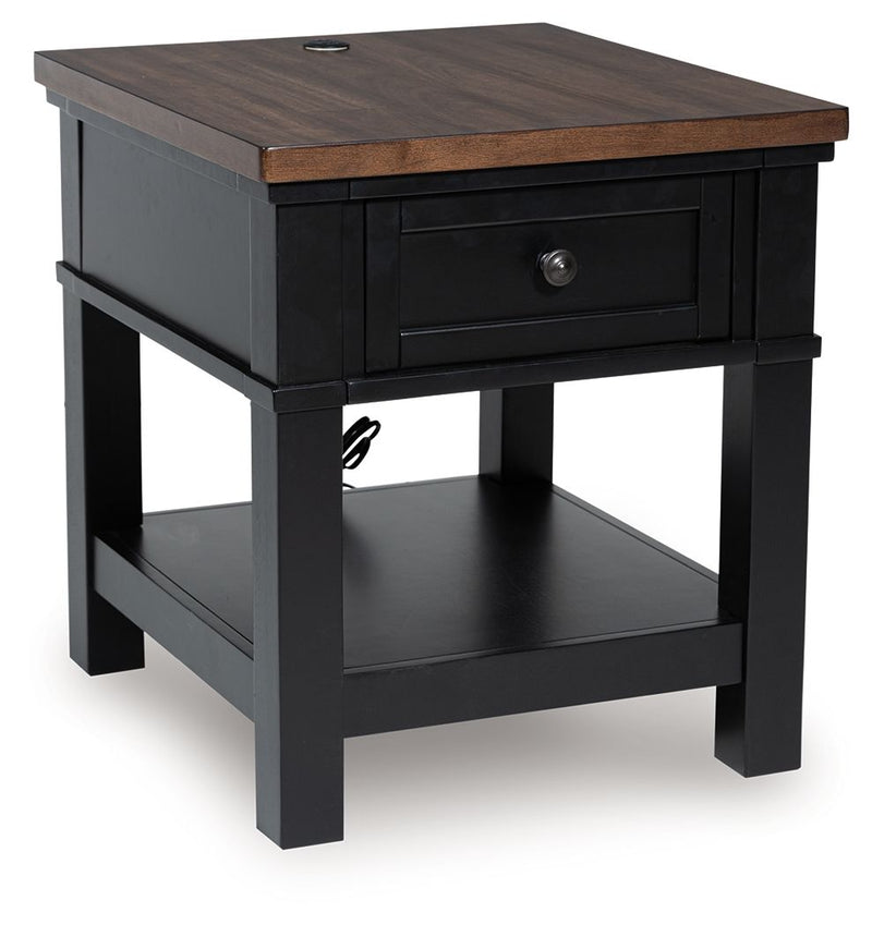Wildenauer - Brown / Black - Rectangular End Table - JaxCo Furniture