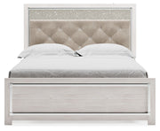 Altyra - White - Queen Panel Bed With Roll Slats - JaxCo Furniture