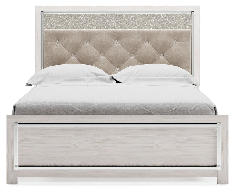 Altyra - White - Queen Panel Bed With Roll Slats - JaxCo Furniture