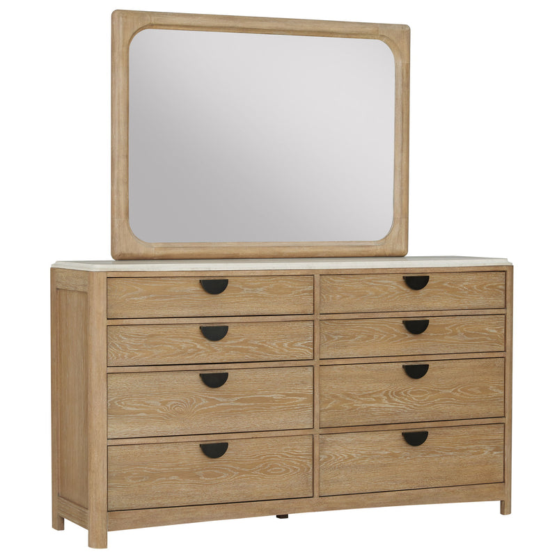 Escape - Bedroom 8 Drawer Dresser And Mirror - Glazed Natural Oak - JaxCo Furniture