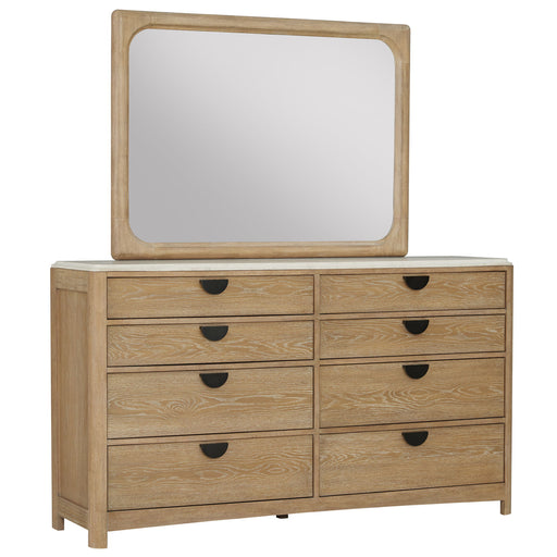 Escape - Bedroom 8 Drawer Dresser And Mirror - Glazed Natural Oak - JaxCo Furniture