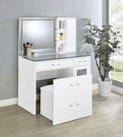 Flora - 2-Drawer Vanity Set With LED Mirror - JaxCo Furniture