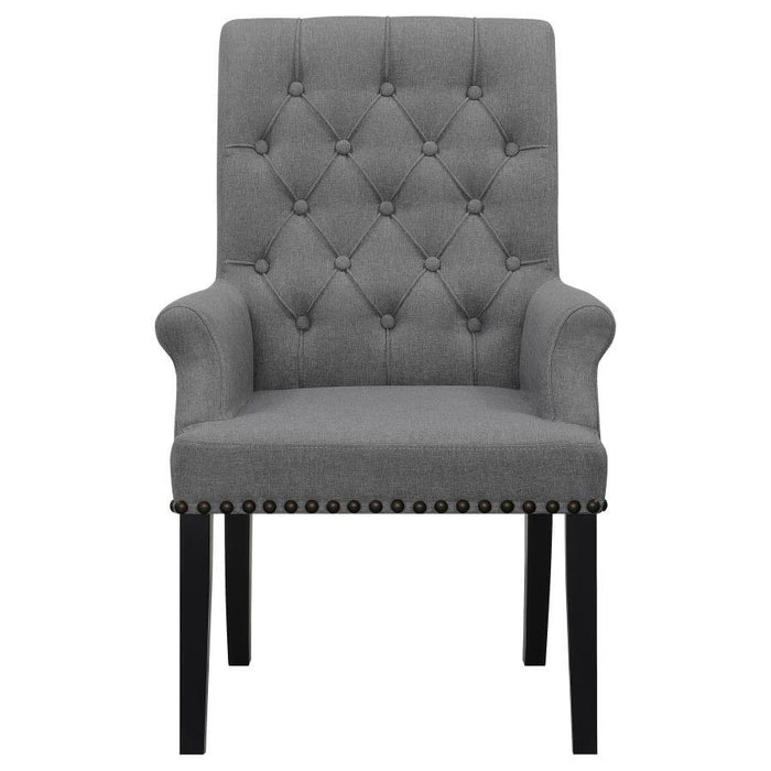 Alana - Fabric Upholstered Dining Arm Chair - Gray - JaxCo Furniture