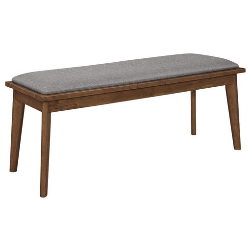 Alfredo - Upholstered Dining Bench - Gray And Natural Walnut - JaxCo Furniture