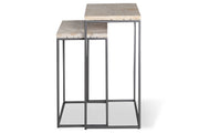Crossings Monaco - Chairside Nesting Table - Weathered Blanc - JaxCo Furniture