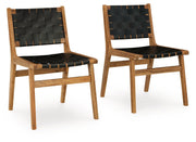 Fortmaine - Brown / Black - Dining Room Side Chair (Set of 2) - JaxCo Furniture