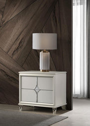 Olivia - 2-Drawer Nightstand Bedside Table - Pearl White - JaxCo Furniture