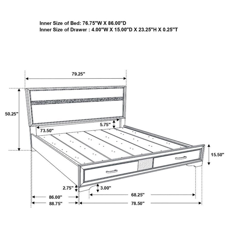 Miranda - Storage Wood Panel Bed - JaxCo Furniture