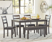 Bridson - Gray - RECT DRM Table Set (Set of 6) - JaxCo Furniture
