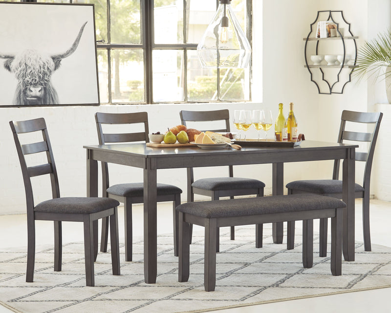 Bridson - Gray - RECT DRM Table Set (Set of 6) - JaxCo Furniture
