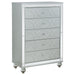 Gunnison - 5-Drawer Bedroom Chest - Silver Metallic - JaxCo Furniture