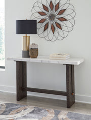 Burkhaus - White / Dark Brown - Sofa Table - JaxCo Furniture