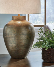 Madney - Antique Gold Finish - Metal Table Lamp - JaxCo Furniture