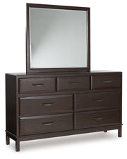 Vanmore - Dark Brown - Dresser And Mirror - JaxCo Furniture