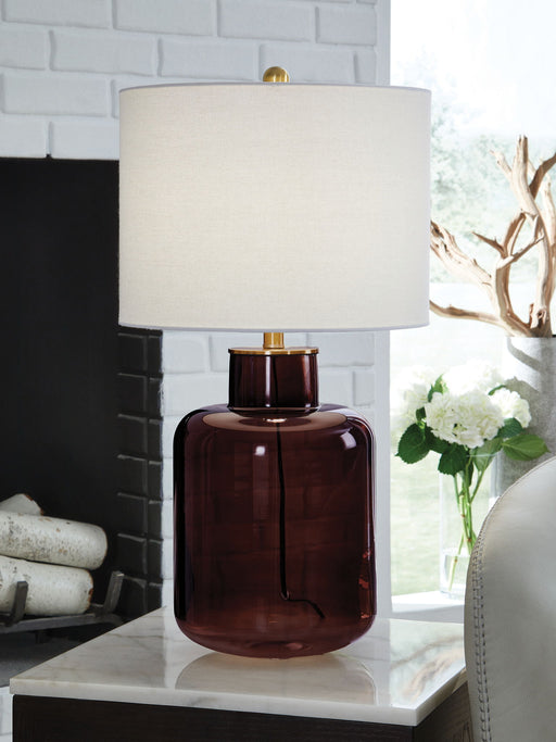 Mette - Brown / Gold Finish - Glass Table Lamp - JaxCo Furniture